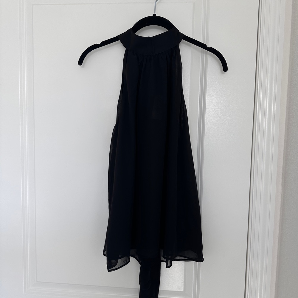 NWT - Express Elegant Black Halter Top - Size M